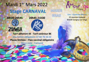 Stage Fitness Carnval 1er mars 22